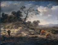 Wijnants Jan - Пейзаж с крупным рогатым скотом на проселочной дороге
