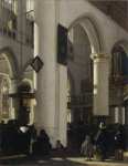 Witte Emanuel de - Интерьер протестантской готической церкви с мотивами Старой церкви в Амстердаме