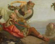 Zugno Francesco - Армида одевает на спящего Ринальдо венок из цветов