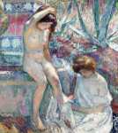 Мадам Lebasque и Марта возле фонтана