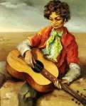 Цыганский мальчик играет на гитаре