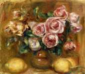 Натюрморт с розами и лимонами
