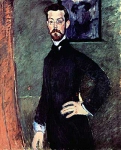 Портрет Поля Александера на зеленом фоне
