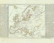 Карта островов, мысов и морских портов Европы из атласа Geographie Moderne J.B.L. Clouet, 1787