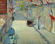 Улица Монье с флагами