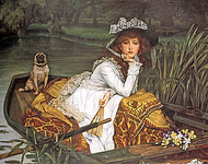 Молодая женщина в лодке