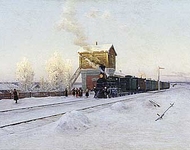 На полустанке. Зимнее утро на Уральской железной дороге