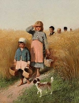 Крестьянские дети, уходящие с поля