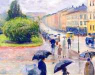 Дождь на улице Карла Юхана