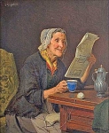 Бабушка читает