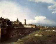 Вид на королевский дворец в Турине с западной стороны