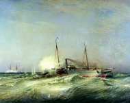 Бой парохода Веста с турецким броненосцем Фетхи-Бутленд в Черном море 11 июля 1877 года.