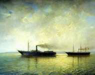 Взятие вооруженным пароходом Россия турецкого транспорта Мерсина 13 декабря 1877 года