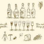 Wine bottles and glasses