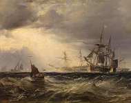 Dutch East Indiamen Weighing their Anchors