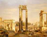 Вид на Римский Форум, с волов и повозки в середине земли