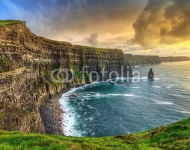 Ирландия. Cliffs of Moher at sunset, Co. Clare, Ireland