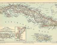 Карта: страны Карибского бассейна, конец 19 в.