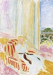 Девушка в белом платье сидит возле окна