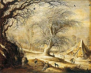 Зимний пейзаж с дровосеками