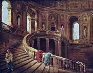 Лестница во дворце Фарнезе в Капрарола