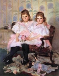 Элек Филипп Ласло - Двойной детский портрет с куклой