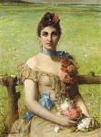 Портрет женщины, держащей цветы