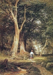 Женщина с мальчиком в лесу
