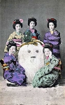 Гейши и снеговики - японские фотооткрытки 1900-х годов