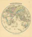 Карта мира в виде полушарий: восточное полушарие, 1855 г.