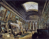 Воображаемый взгляд на великую галерею в Лувре
