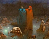 Данте и Вергелий на льду озера Коцид