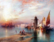 Закат вид на ворота Венеции