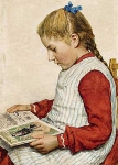 A Girl Looking at a Book
