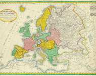 Политическая карта Европы, 1827 г.