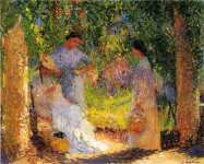 Trois Femmes dans un jardin