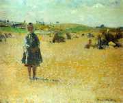 Молодая девушка в полях