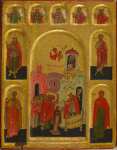 Икона Б.М. Неопалимая Купина (ок.1598) (24.5 х 19 см) (оборотная сторона, Введение Б.М. во храм) (Балтимор, музей Уолтерса)