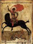Св.Георгий на чёрном коне (XIV в) (77 х 57 см) (Лондон, Британский музей)