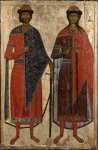Свв.Борис и Глеб (середина XIV в) (142.5 х 94.3 см) (С-Петербург, Русский музей)