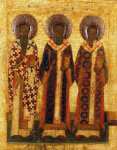 Свв.Василий Великий, Григорий Богослов и Иоанн Златоуст (ок.1575) (США, Массачутетс, Клинтон, Музей русских икон)