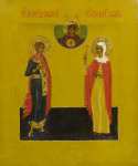 Святые мученики Вонифатий и Татьяна (XIX век) (18 x 15 см) (Частное собрание)
