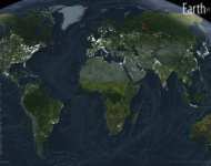 Карта мира - Земля ночью