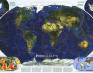 Карта мира - физическая Земля
