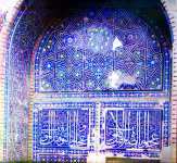 Образцы мозаичных стен в Шах-Зинде Левый портал мавзолея Туман-Ака (вход в мечеть)  Самарканд
