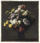 Fantin-Latour Henri - Ваза с хризантемами