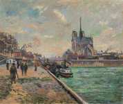 Guillaumin Armand - Мост от Дворца архиепископа до апсиды Нотр-Дама Париж