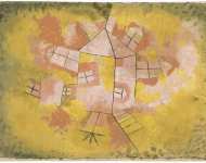 Klee Paul - Вращающийся дом  Марля на бумаге и карандаш