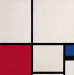 Mondrian Piet - Композиция в Цвете Композиция № I с красным и синим