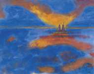 Nolde Emil - Красные облака   Бумага акварель